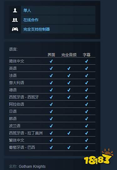 哥谭骑士有中文吗 游戏中文设置方法分享