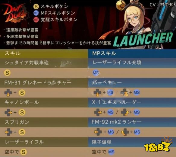 地下城与勇士决斗枪炮师有什么技能 枪炮师技能出招连招表分享