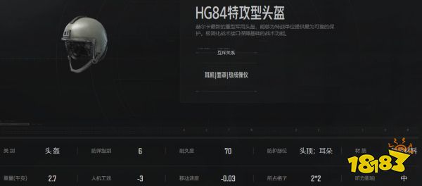 暗區突圍HG84進攻型頭盔怎么樣 HG84頭盔屬性介紹
