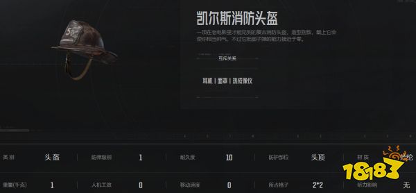 暗區突圍凱爾斯消防頭盔怎么樣 凱爾斯頭盔屬性介紹