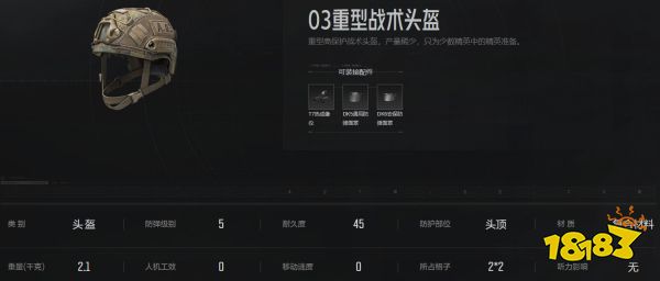 暗區突圍03戰術頭盔怎么樣 03戰術頭盔屬性介紹