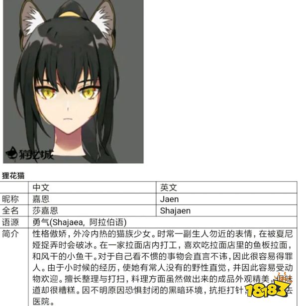 猫之城主要角色介绍 角色介绍大全