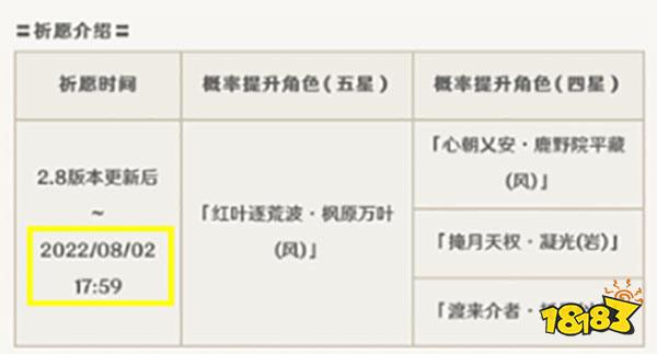 原神2.8下半卡池时间 2.8下半卡池什么时候上线
