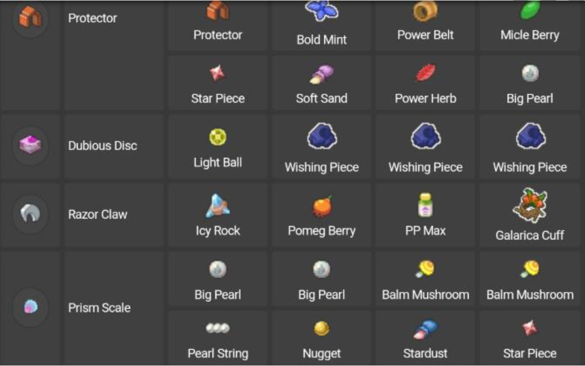 宝可梦剑盾铠岛dlc合成配方有哪些 铠之孤岛dlc合成配方一览表