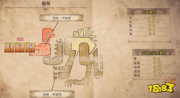 怪物猎人世界搔鸟怎么打 搔鸟弱点抗性打法攻略