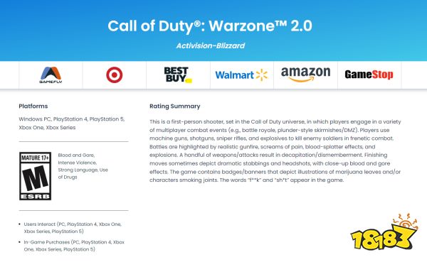 《COD战区2》ESRB评级M级 确认存在类塔科夫的DMZ模式