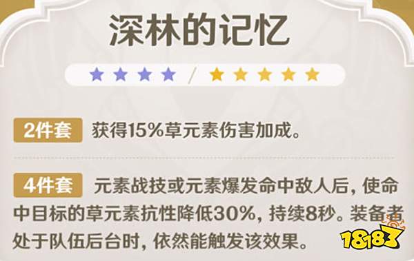 原神圣遗物深林的记忆介绍 深林的记忆属性一览