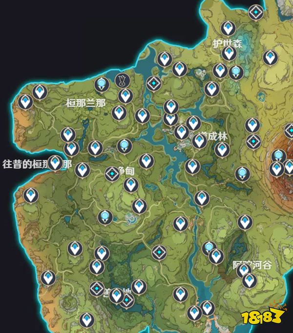 原神须弥神像锚点开启路线一览 两张图让你快速开完须弥所有锚点