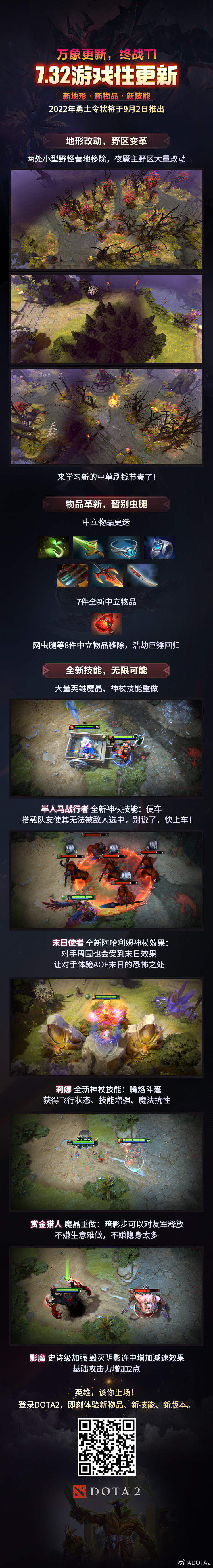 Dota2更新7.32d一图流 快速了解新版本更新内容