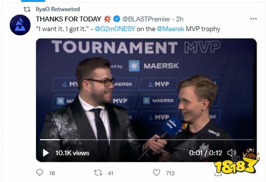 m0NESY獲BLAST秋季賽MVP 十張圖1.34Rating