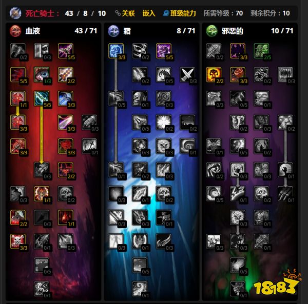 魔兽世界wlk血dk练级天赋点什么 wlk死亡骑士dk练级天赋加点攻略