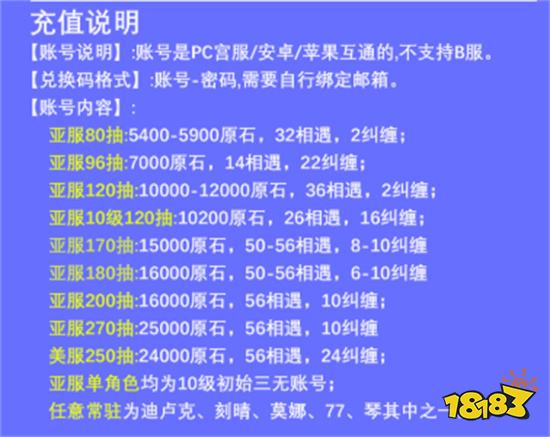 原神自抽号角色和区服怎么填 自抽号选购指南