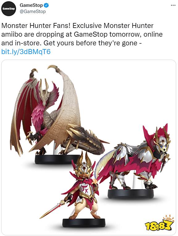 《怪猎曙光》新amiibo北美地区明日开售 可获特殊外观装备