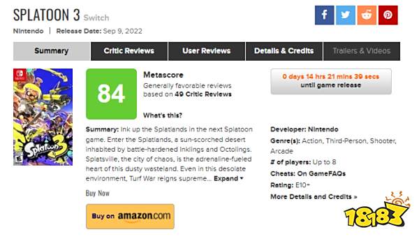 《喷射战士3》获M站84分：关卡设计巧妙但玩法和二代没差