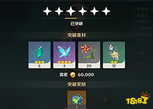 原神砂糖突破材料一覽 砂糖突破80級需要哪些材料