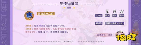 原神多莉圣遺物推薦一覽 多莉適合什么圣遺物