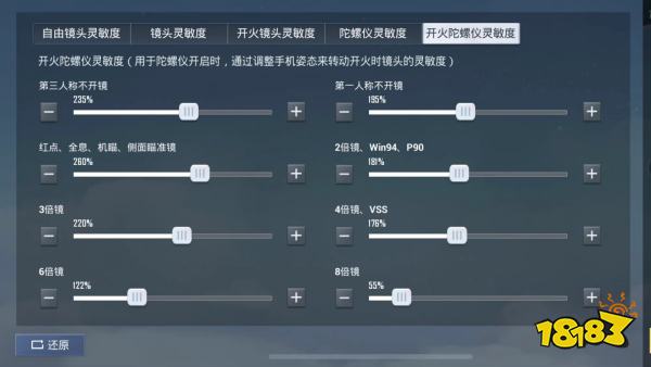 开火镜头灵敏度图片