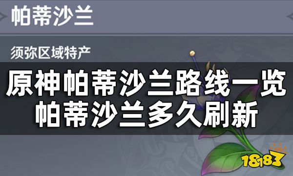 原神帕蒂沙兰路线一览 帕蒂沙兰多久刷新