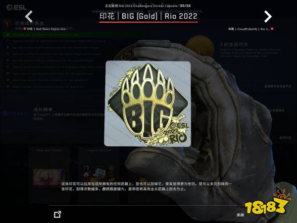 CSGO里约Major战队贴纸金贴鉴赏 里约Major战队金色印花一览