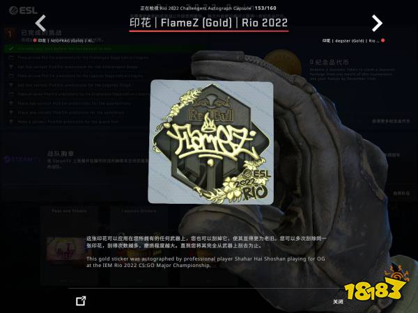 CSGO里约Major挑战组选手贴纸鉴赏 里约Major挑战组印花一览