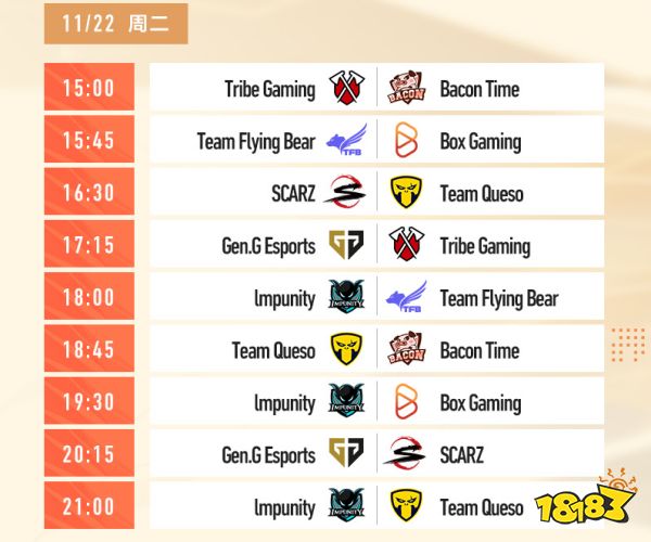 王者榮耀2022世冠11月22日外卡賽賽程