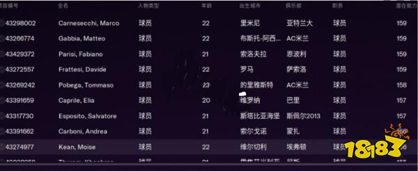 足球經理2023意大利高潛力球員 意大利高潛力球員詳情一覽