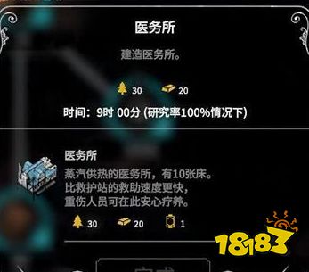 冰汽時代全食物醫療住所科技一覽 全食物醫療住所科技作用介紹
