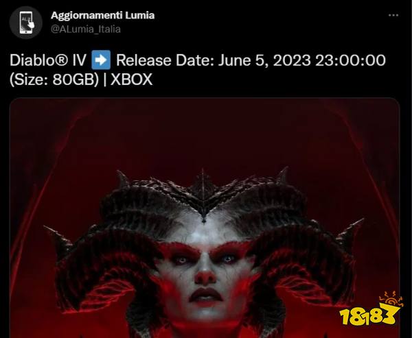 传《暗黑破坏神4》将于明年6月5日发售 Xbox版80GB