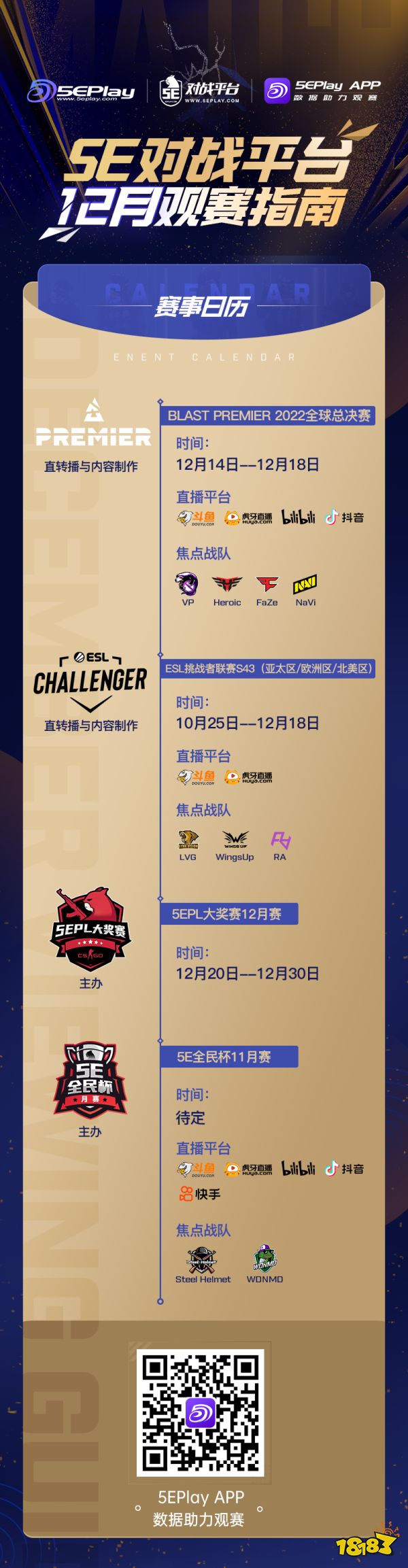 csgo12月份都有什么比赛 csgo12月观赛指南