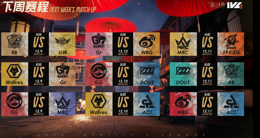 第五人格秋季赛第十周赛程 IVL秋季赛第十周赛程表介绍