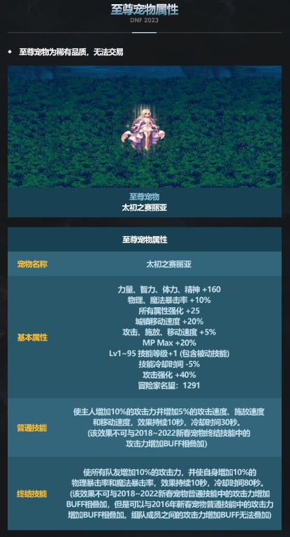 dnf2023新春宠物怎么样 2023新春宠物属性介绍