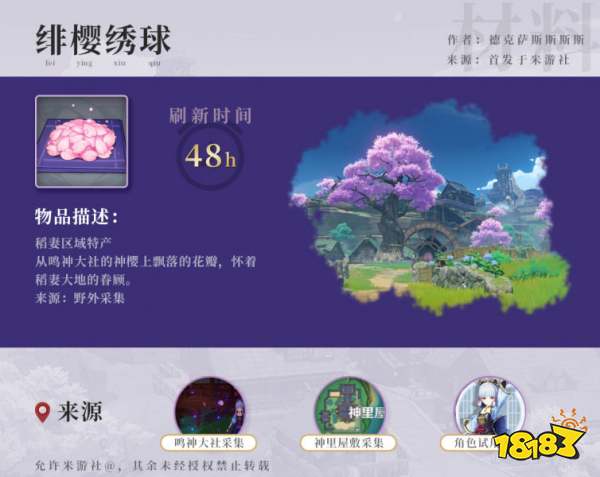 原神神里綾華突破材料在哪采集 神里綾華突破材料采集路線一覽