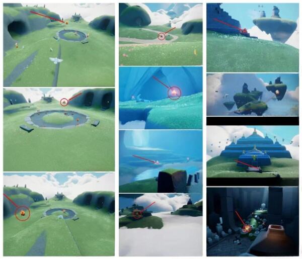 光遇全图大蜡烛跑图位置大全 全图大蜡烛图示数据一览