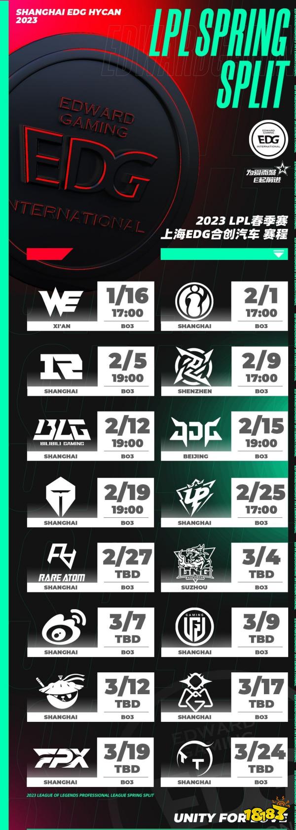 英雄聯盟edg戰隊賽程是什么2023 lol2023lpl春季賽EDG戰隊賽程表