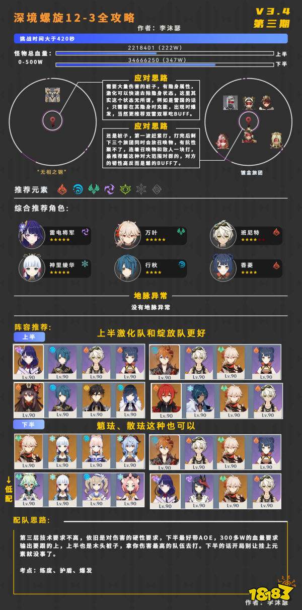 原神3.4深渊要怎么打 深境螺旋阵容及打法攻略