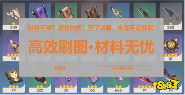 原神高效刷圖線路規劃 突破材料相關攻略匯總