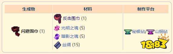 泰拉瑞亚灾厄近战饰品闪避围巾怎么做 闪避围巾属性信息一览