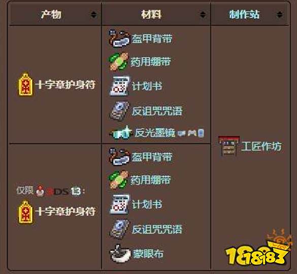 泰拉瑞亚十字章护身符制作材料有哪些 十字章护身符材料介绍