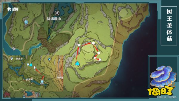 原神树王圣体菇全采集图示位置一览 树王圣体菇采集路线图大全