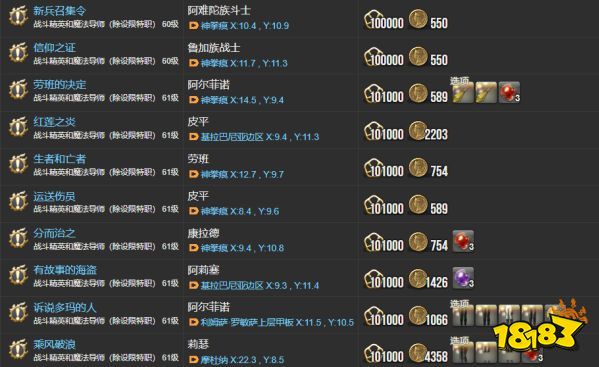 ff144.0主線任務(wù)一覽表 紅蓮之狂潮全122個(gè)主線任務(wù)匯總
