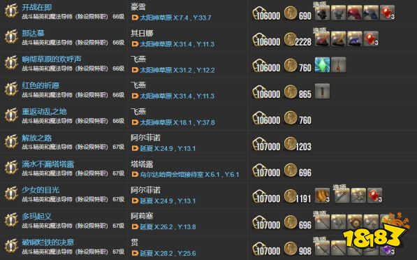 ff144.0主線任務(wù)一覽表 紅蓮之狂潮全122個(gè)主線任務(wù)匯總