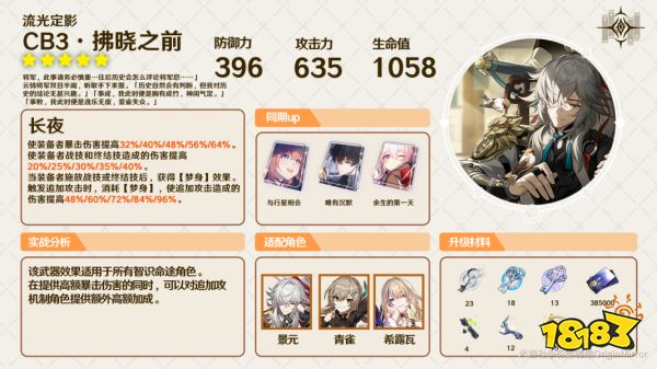 崩坏星穹铁道光锥拂晓之前适合谁用 光锥拂晓之前适合角色及技能分析