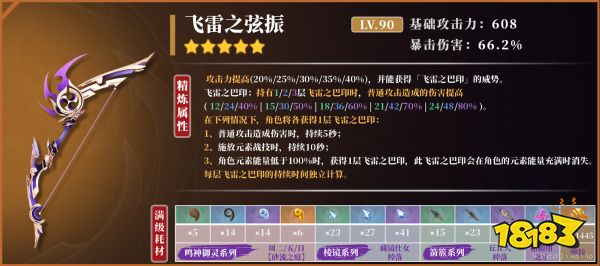 原神甘雨武器推薦 甘雨四星五星武器推薦