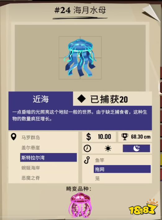 渔帆暗涌海月水母怎么抓 海月水母获得位置方法介绍