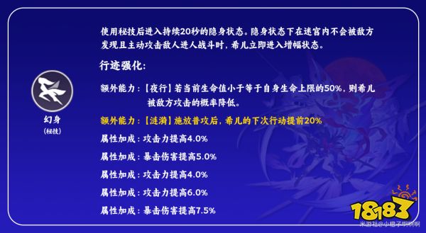 崩壞星穹鐵道希兒怎么加點 希兒天賦技能及加點順序詳解