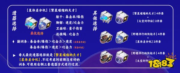 崩壞星穹鐵道希兒用什么遺器好 希兒遺器套裝選擇推薦