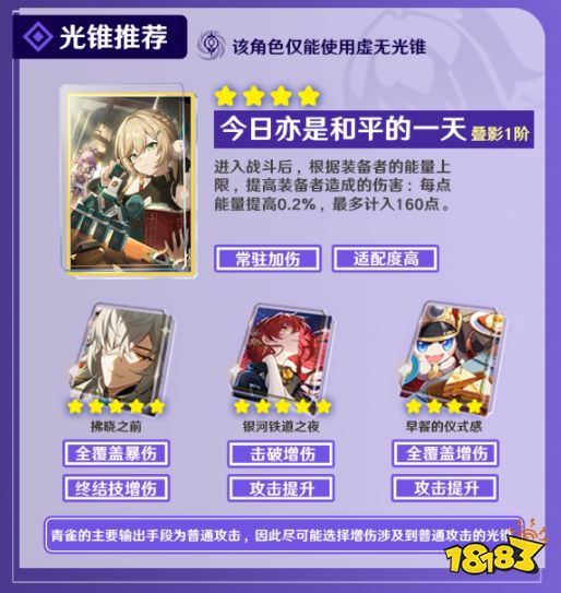 崩坏星穹铁道青雀值得培养吗 崩坏星穹铁道青雀全面培养攻略