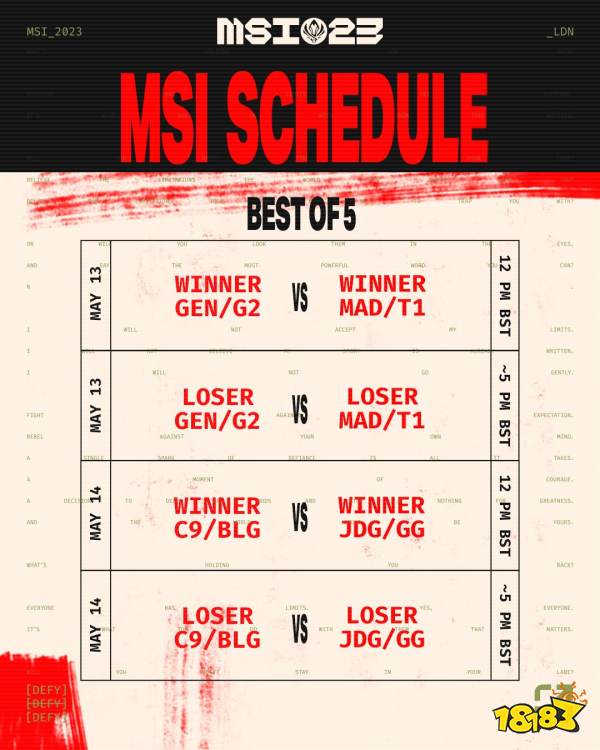 2023MSI淘汰赛什么时候打 LOLMSI2023赛程表
