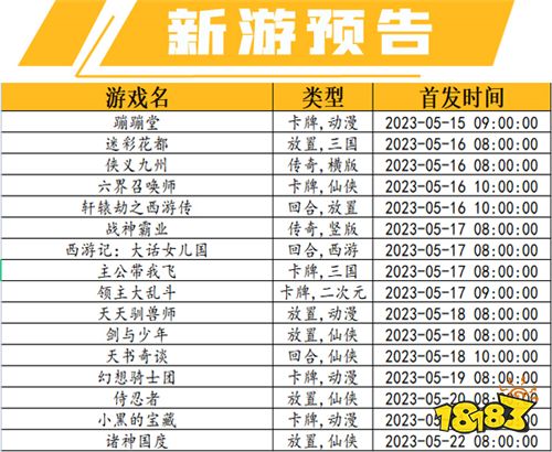 一周新游预告(5.15~5.22):多款热门手游登场
