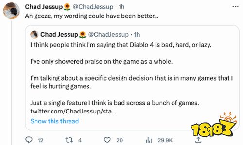 棒鸡开发者发文抨击《暗黑破坏神4》设计 暴雪总裁回复